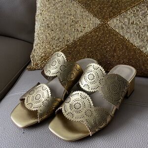 Ann Taylor Gold Sandals